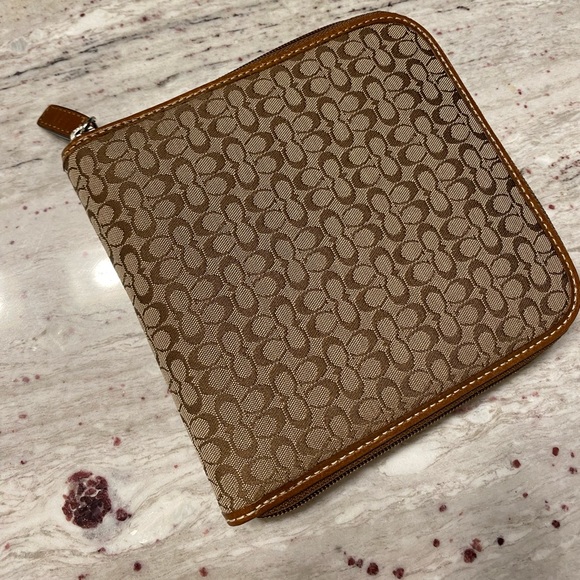 Coach Other - Brown and Tan Coach CD Case EUC